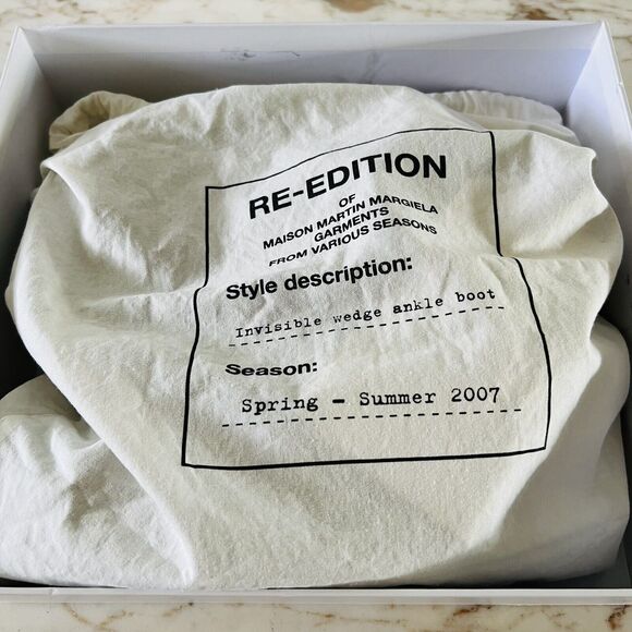 2012 MAISON MARTIN MARGIELA (MMM) x H&M Leather Floating Heel Ankle Boots - US 7 - Picture 7 of 8
